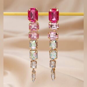 Multi-layer long earrings women's simple tassel banquet earrings